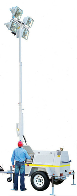 torre de iluminação móvel 1000Wx4 da altura de 9m com gerador de Perkins